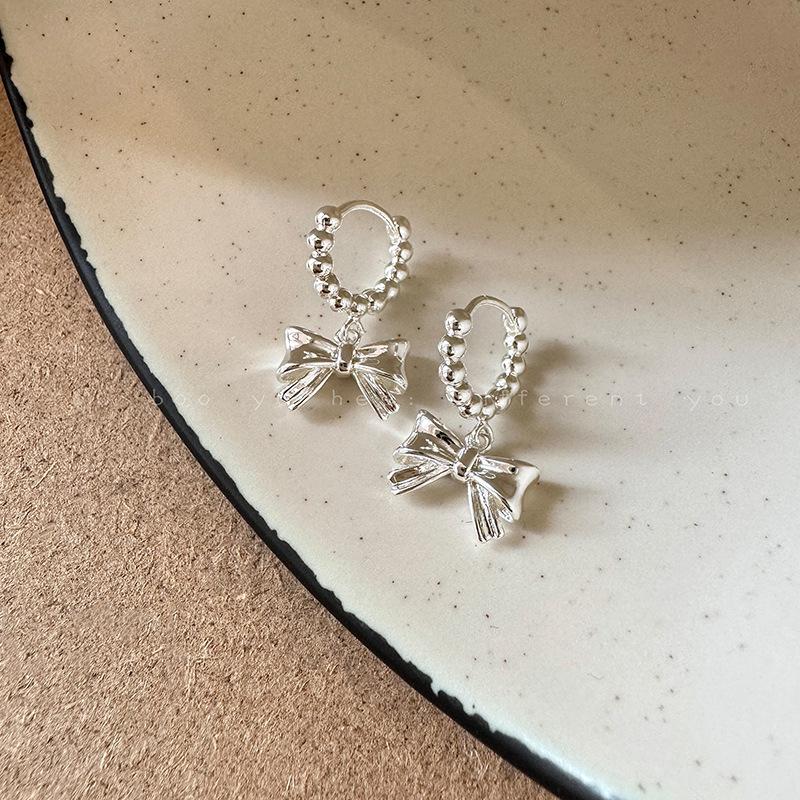 INS Style French Bow Earrings for Women - Trendy Design with Unique Personality