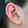 Hot Sale Trendy Women's 63mm 2.5g Long Barbell Industrial Piercing Jewelry Stud Earrings Zircon Alloy S925 Silver Bow Shape