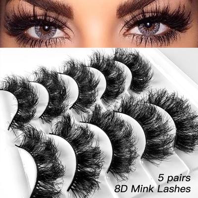 Dichte Wimpern 8D Gebratenes Haar Gebogen Flauschige Falsche Wimpern Mehrschichtig Gekreuzt Hohe Imitation Nerz Wimpern