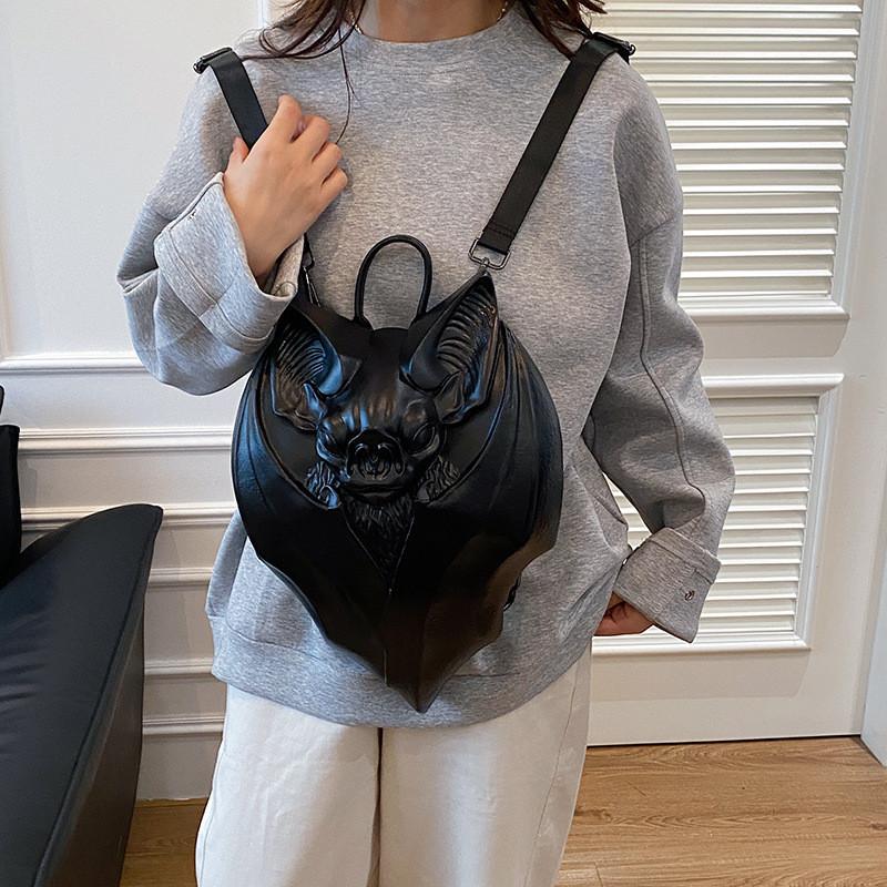Gothic Punk Style Bat Shoulder Bag With Pu Material For Casual Daily Use