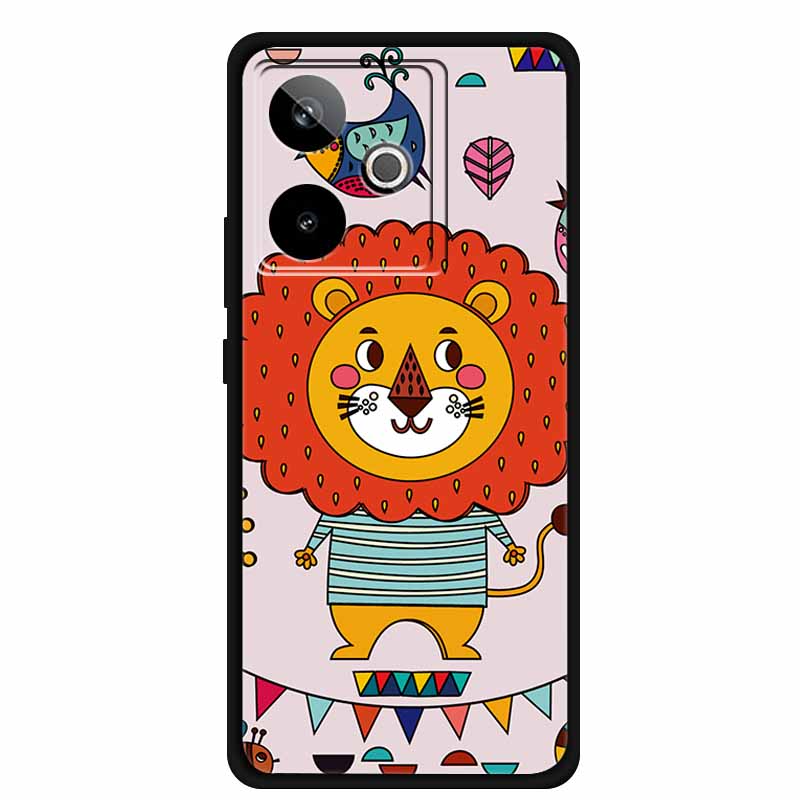 For Realme GT7 3D Relief Phone Case Emboss Flower Back Cover Black Silicone Shockproof Soft Protector 6.8" Realme GT 7T 7 T Capa