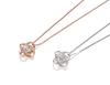 Rockyu Women's Necklace - Popular Brand - Pink Gold, Zirconia, Large Diamond, Windmill, Planet Pendant - Beautiful Sterling Silver 925 Necklace - New