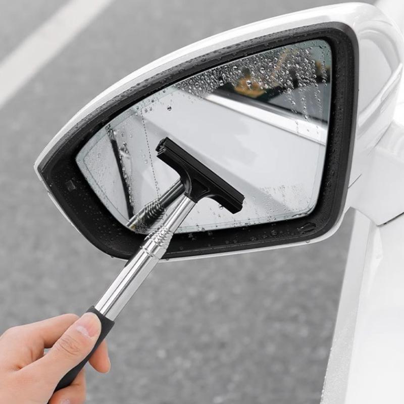 Car Rearview Mirror Wiper, Telescopic Squeegee For Auto Glass, Portable Water Cleaner Rod, Mini Automotive Cleaning Tool