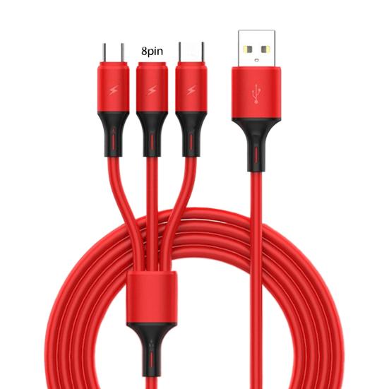 Data Cable Universal 3 In 1 Fast Charging Liquid Silicone 8-pin Micro USB