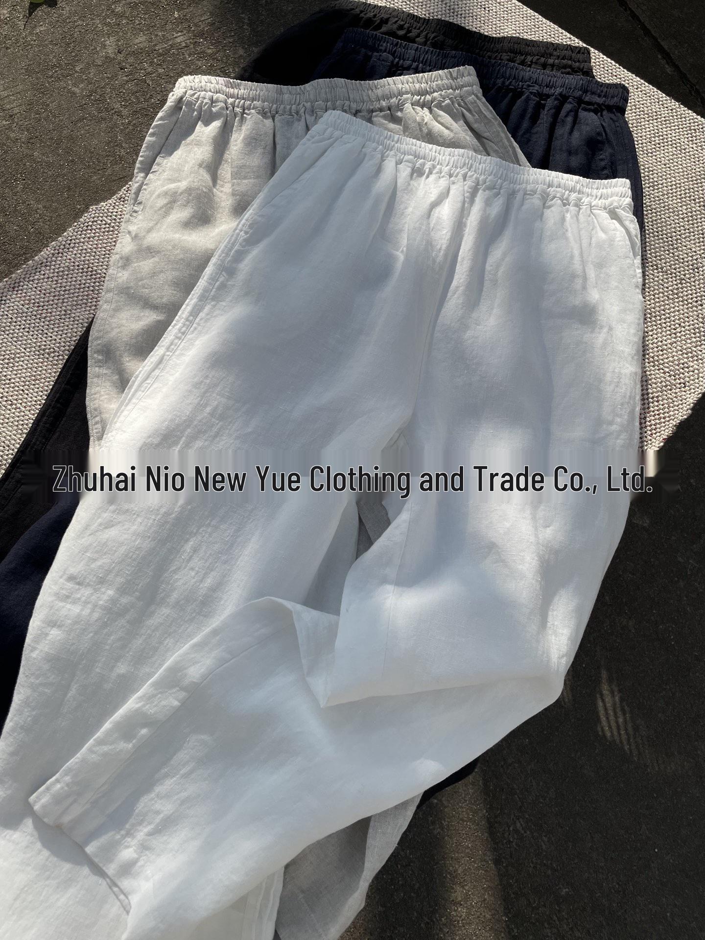 

Walking Breeze Hemp Wide-Leg Pleated Pants One Size світло-сірий колір
