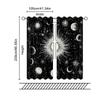 2Pcs Sun And Moon Printed Curtains Boho Exotic Decor Curtains For Bedroom Living Room Bohemian Tribal Black Window