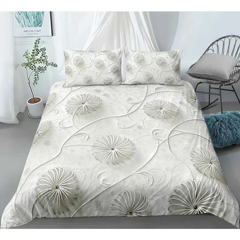 İskandinav Tarzı Nevresim Takımı Kral Kraliçe Boyutu Yıldız Ay Desenli Çocuklar Gençler Yetişkinler için Çiçekler Polyester Yorgan Kılıfı