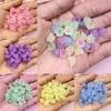 Small Flower Beads 40Pcs 9*7mm Exquisite Colorful Material Jewelry Accessories Charms Jewelry Making Handmade Acrylic