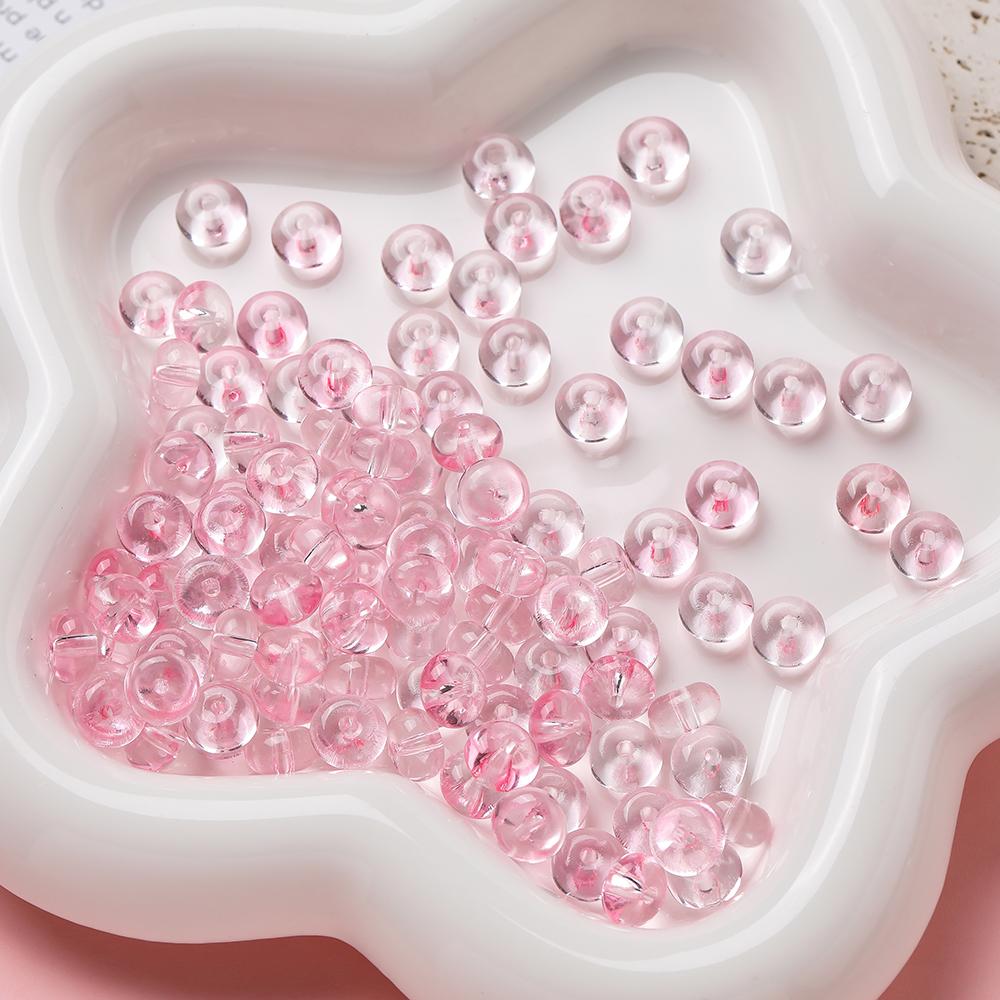 50pcs/Lots 5*8mm Glass Clear Abacus Shaped Beads Loose Spacer Beads for DIY Earrings Phone Chains Crafts Jewelry Making Findings