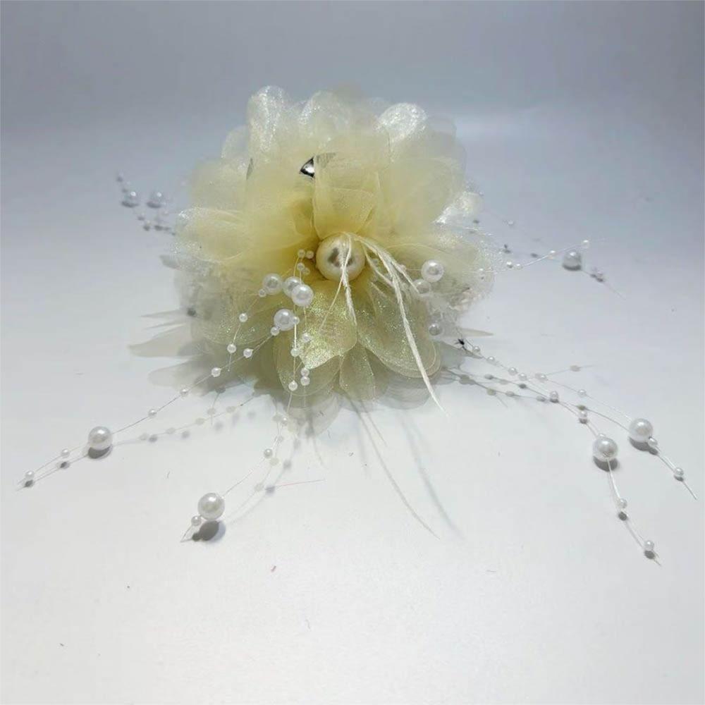 Fashion Peony Flower Grasping Clip Tassel Plastic Hair Claw Shark Clip Women