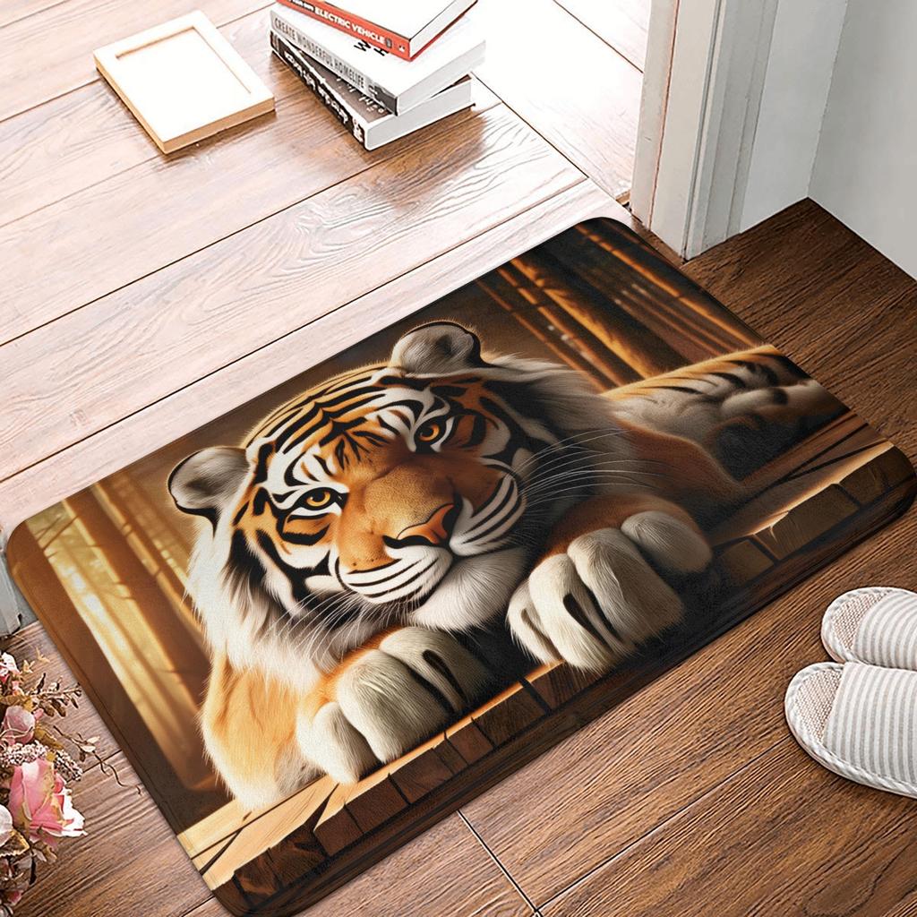 Psychedelic 3D Snow Wolf Animal Floor Door Bath Kitchen Mats Anti-Slip Indoor Wolf Lover Doormat Toilet Entrance Carpet Rug