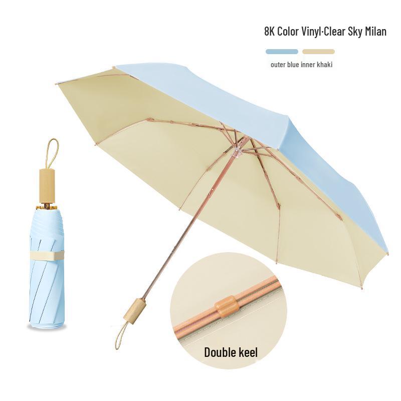 

16-Bone Double Keel UV Protection Folding Umbrella: Dual-Use, Large, Colorful, for Men & Women