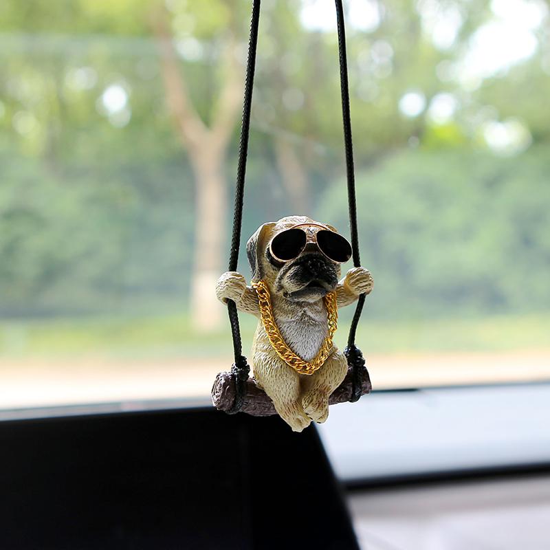 Nové pryskyřičné roztomilé zvířecí autodoplňky s anime motivem buldoka, přívěsek, auto, zpětné zrcátko, ozdoby, dárek k narozeninám pro páry