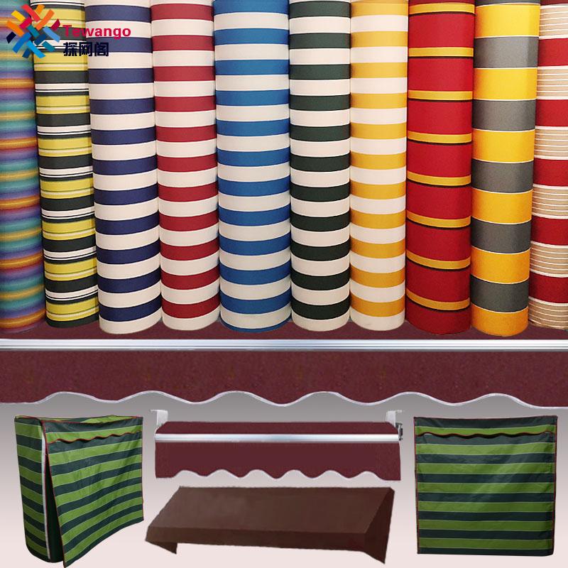 Tewango Custom Outdoor Awning Waterproof Fabric Store Curtain Balcony Canopy Cover UV Block Sunscreen Rain Tarp Strip Cloth