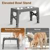 Adjustable Elevated Dog Bowl Stand - 5-Level Raised Feeder With 2 Stainless Steel Bowls Suitable For Improved Digestion And Posture Decor
