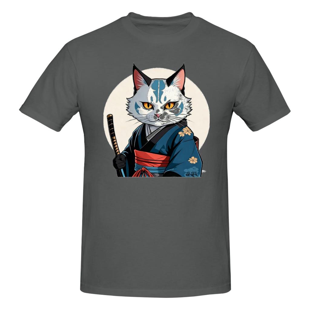 Piece Ninja Warrior Novelty  Cotton TShirt Samurai Cat Tees Tops For Unisex