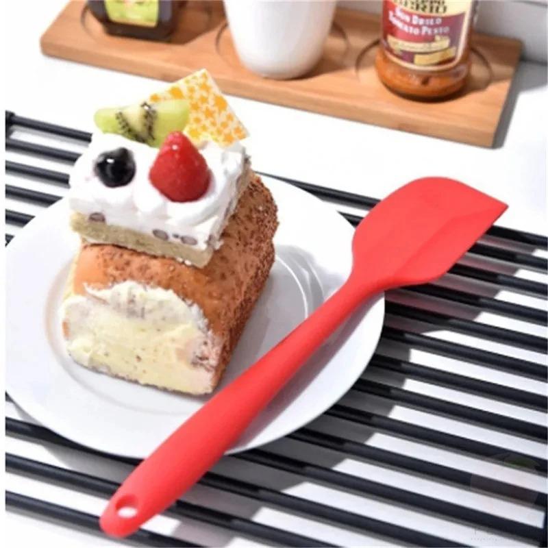 1PC Small Heat Resistant Integrate Handle Silicone Spooncolor Silicone Scraper Cake Cream Spatula Knife Kitchen Baking Tool