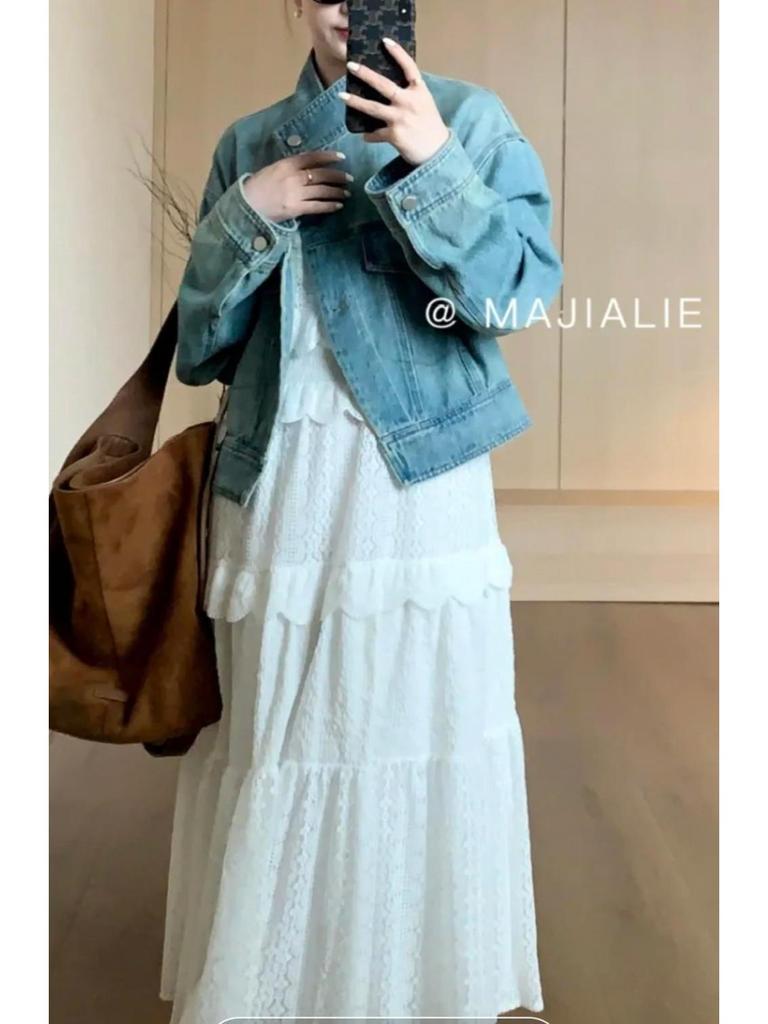 Women's Versatile Denim Short Jacket for Early Autumn