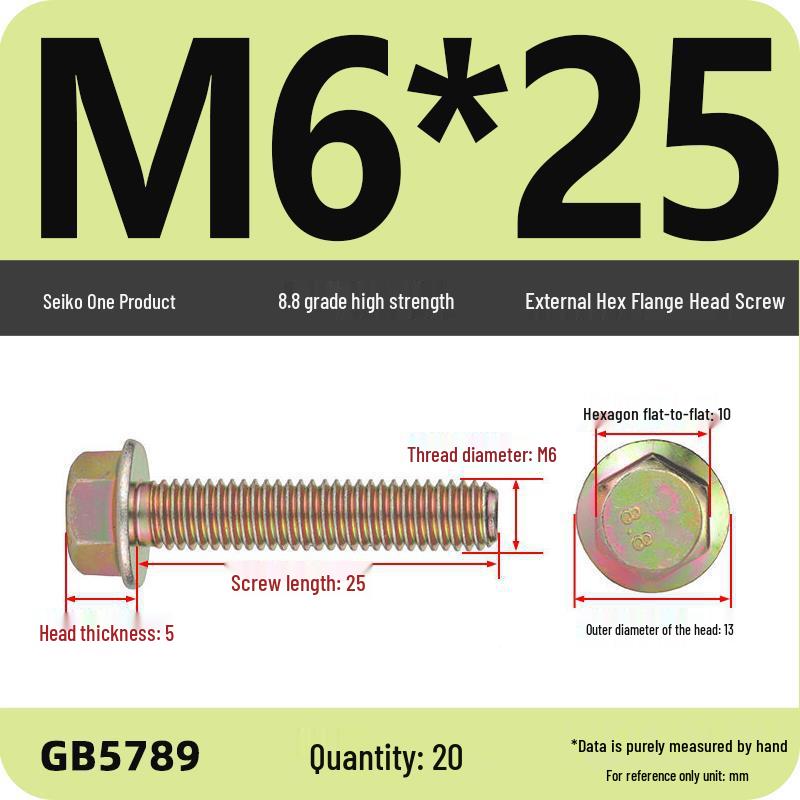 Verzinkter Sechskantflanschschraube mit Scheibe, Güte 8.8, M5-M12
