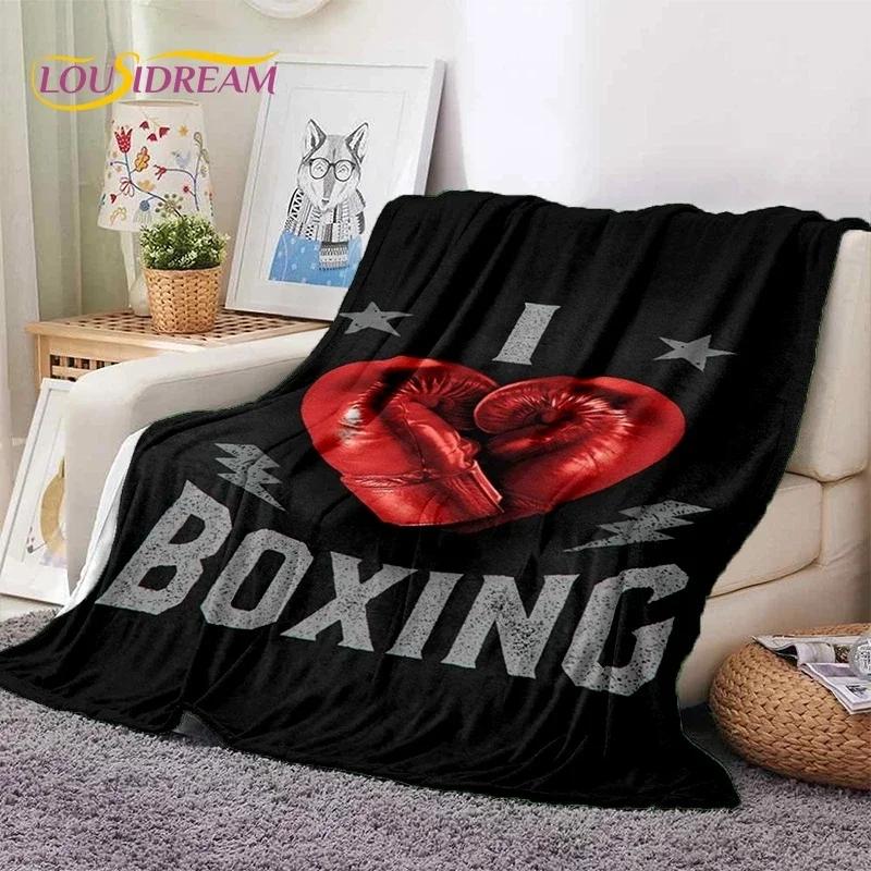 Guantoni da Boxe Pugile Combattimento Cartone Animato Morbida Coperta di Flanella per Letti Camera da Letto Divano Picnic, Coperta Plaid per Coprire Tempo Libero all'Aperto Regalo