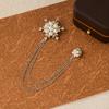 Snowflake Pearl Chain Tassel Brooch Luxury Exquisite Temperament Simple Suit Brooch Versatile Men Women's Accessories Wholesale