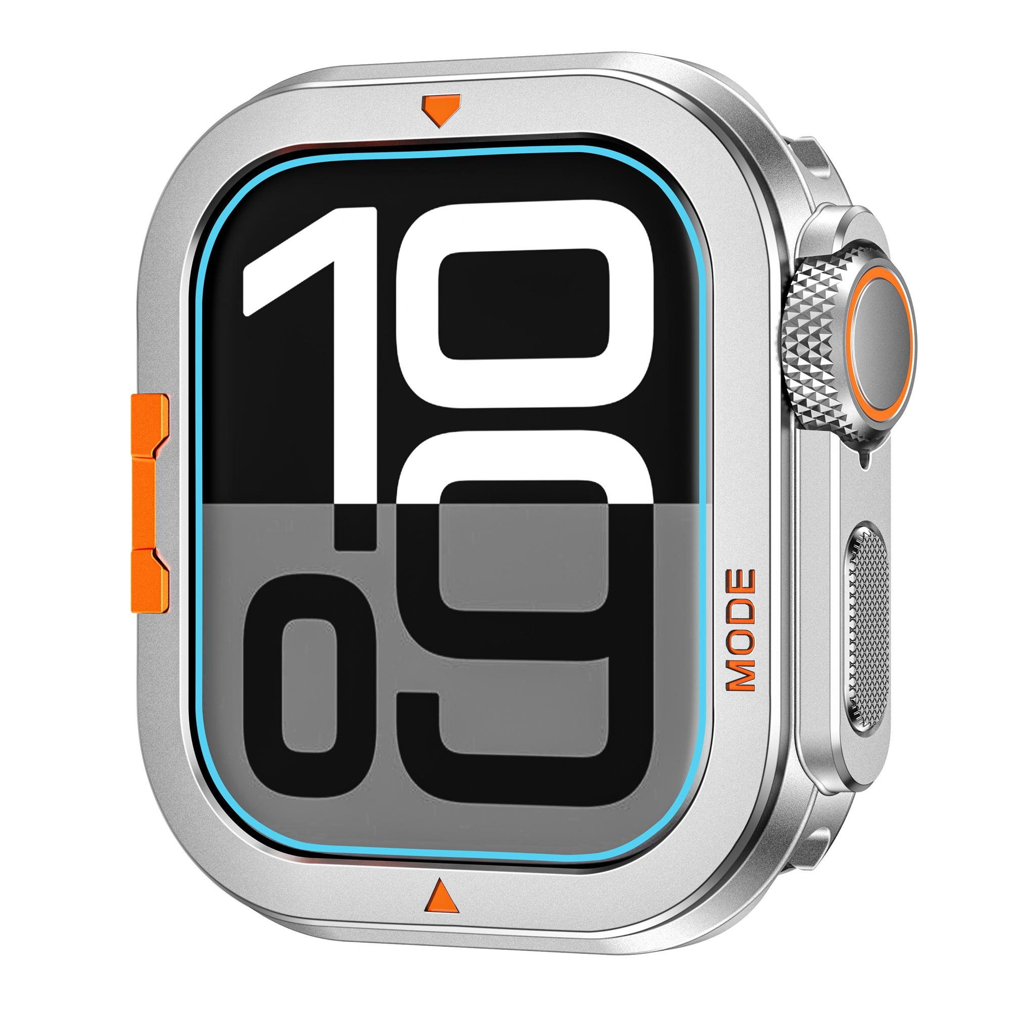 

For Apple Watch Series 10 46mm Protective Case Drop Proof Metal+PC Watch Case Cover Silver