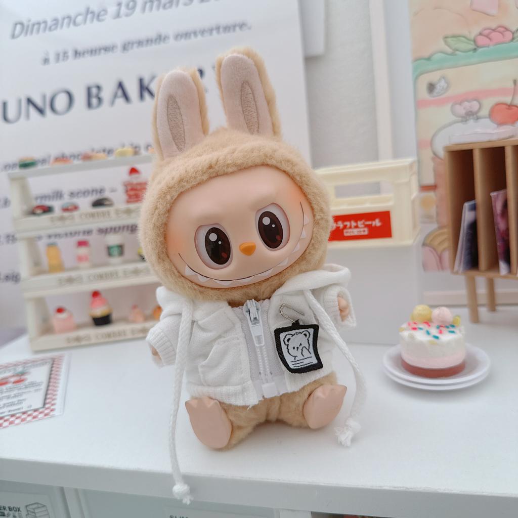 Black Casual Hoodie Black Suit Fashion Sweatshirt Jacket Lovely Outfit Gifts Cool Doll Clothes for Labubu Big Into Energy Series