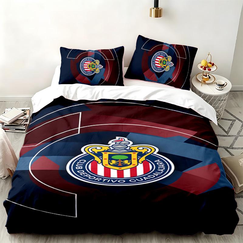 Deportivo guadalajara 3pc set Perfect for bedroom use Comfortable bedding set includes a duvet cover and two pillowcases Ideal birthday or Christmas g