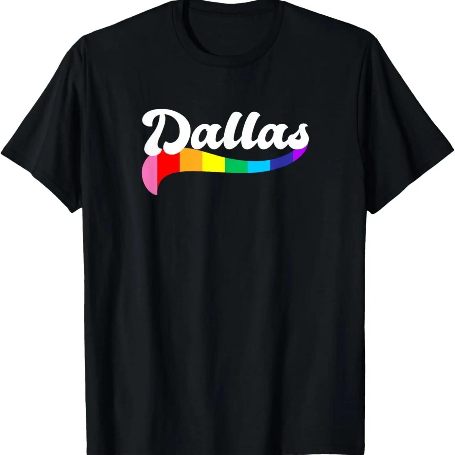 

DALLAS Texas Gay Pride TX Proud TX rainbow proud and loud T-Shirt XXXXXL чорний
