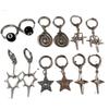 Geometric Star Earrings Alloy Pendant Gothic Retro For Women
