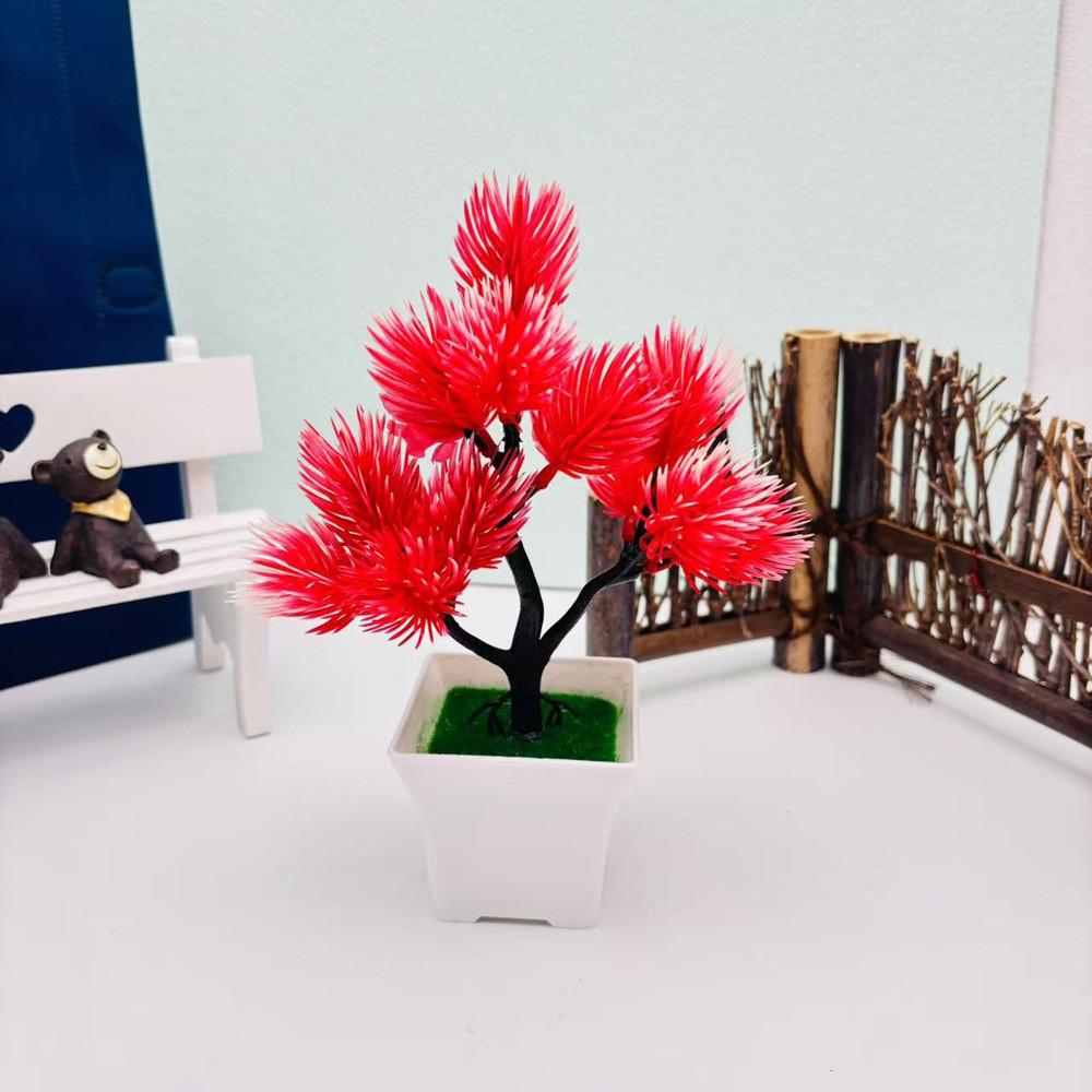 

Pine Tree Garden Decor With Synthetic Plants For Hotel Lobby And Living Space Red