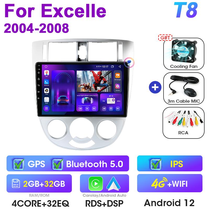 For Chevrolet Lacetti J200 For Buick Excelle Hrv For Daewoo Gentra 2 2 Din Android 12 Car Radio Multimedia Video Player Carplay