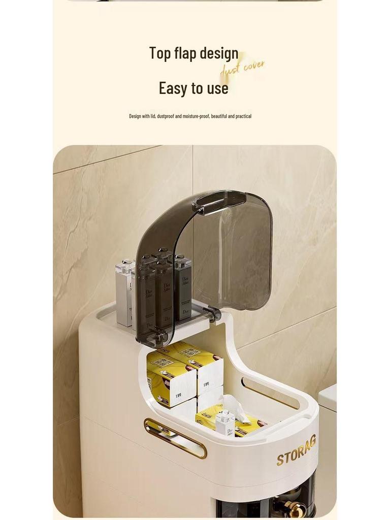 Upgraded 18CM Narrow Gap Side Cabinet for Living Room, Bathroom, or Toilet Storage.