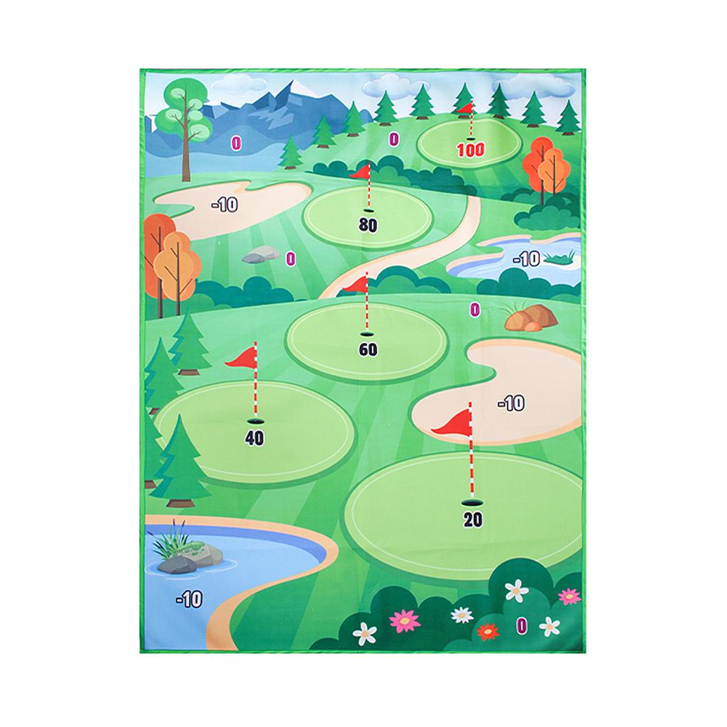 Kids Golf Set with Thickened 3MM Golf Game Mat Erasable Scoreboard Club Sticky Balls Outdoor Indoor
