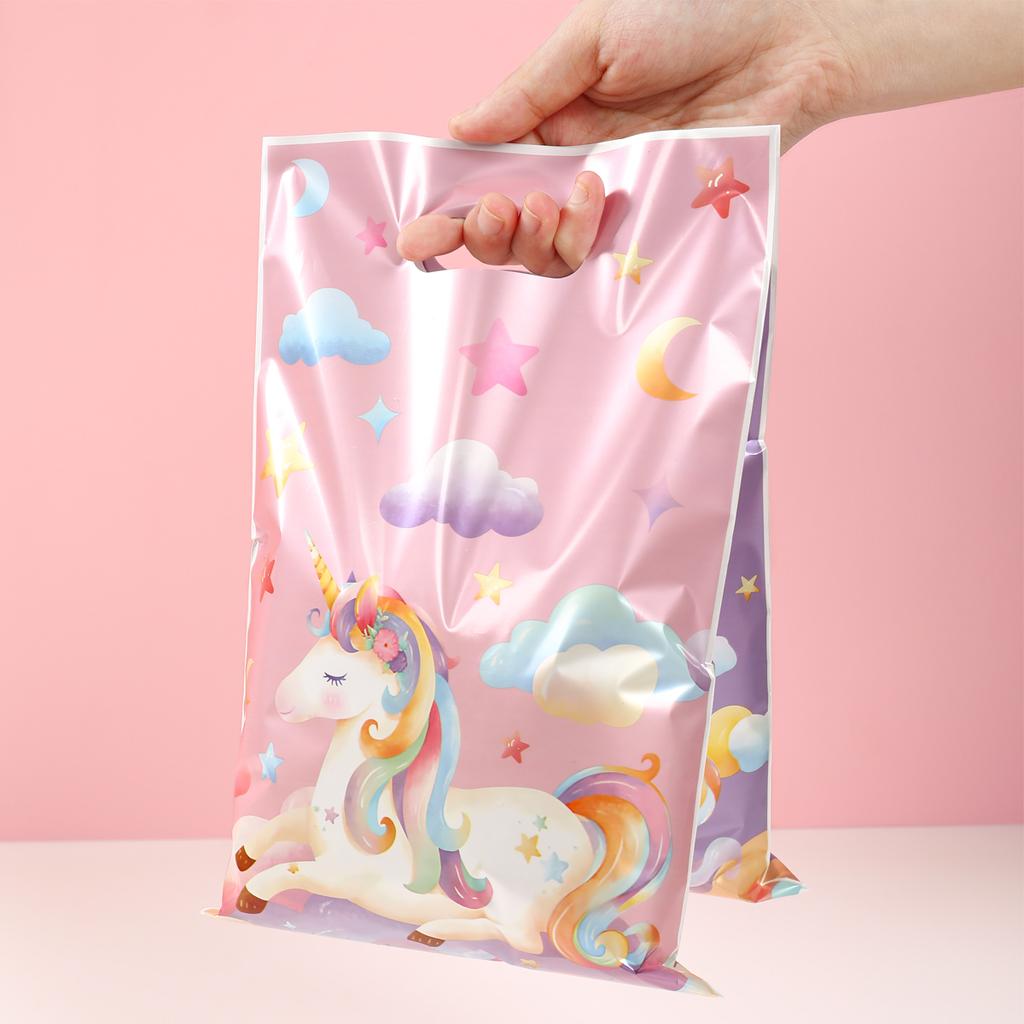 Pink Lila Einhorn Handtasche Geschenktüten Einhorn Geburtstagsparty Deko Kinder Süßigkeiten Verpackungsbeutel Hochzeit Babyparty Partyzubehör