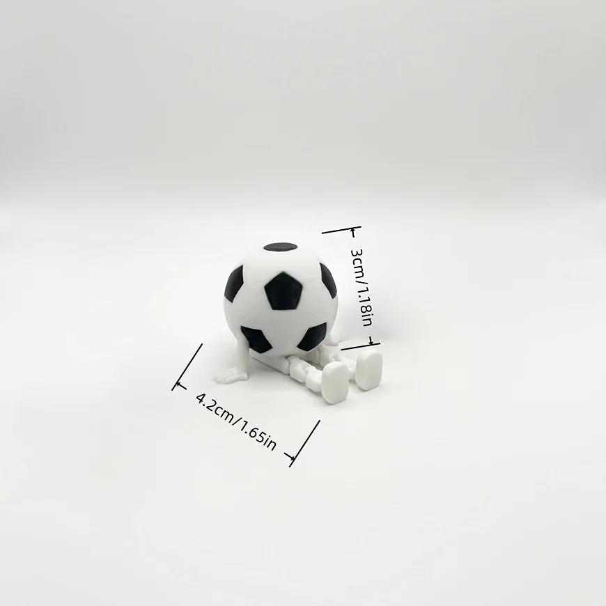 Mini Soccer Player Figurine Single Piece, Football Sculpture for Home Office Decoration & Souvenir