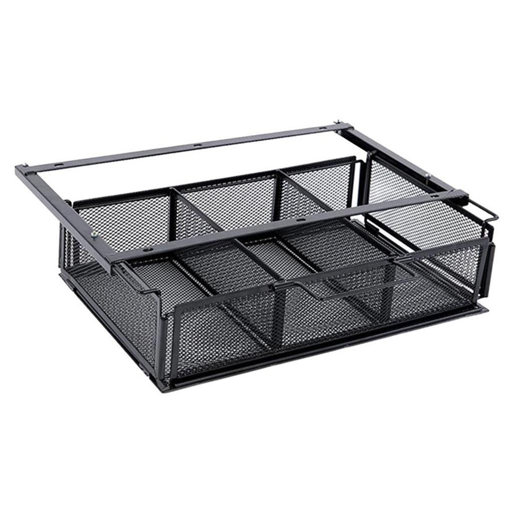 ABBP-Under Desk Drawer Basket Desktop Organizer Slide Under Table Storage Shelf Space Saving Tray Container