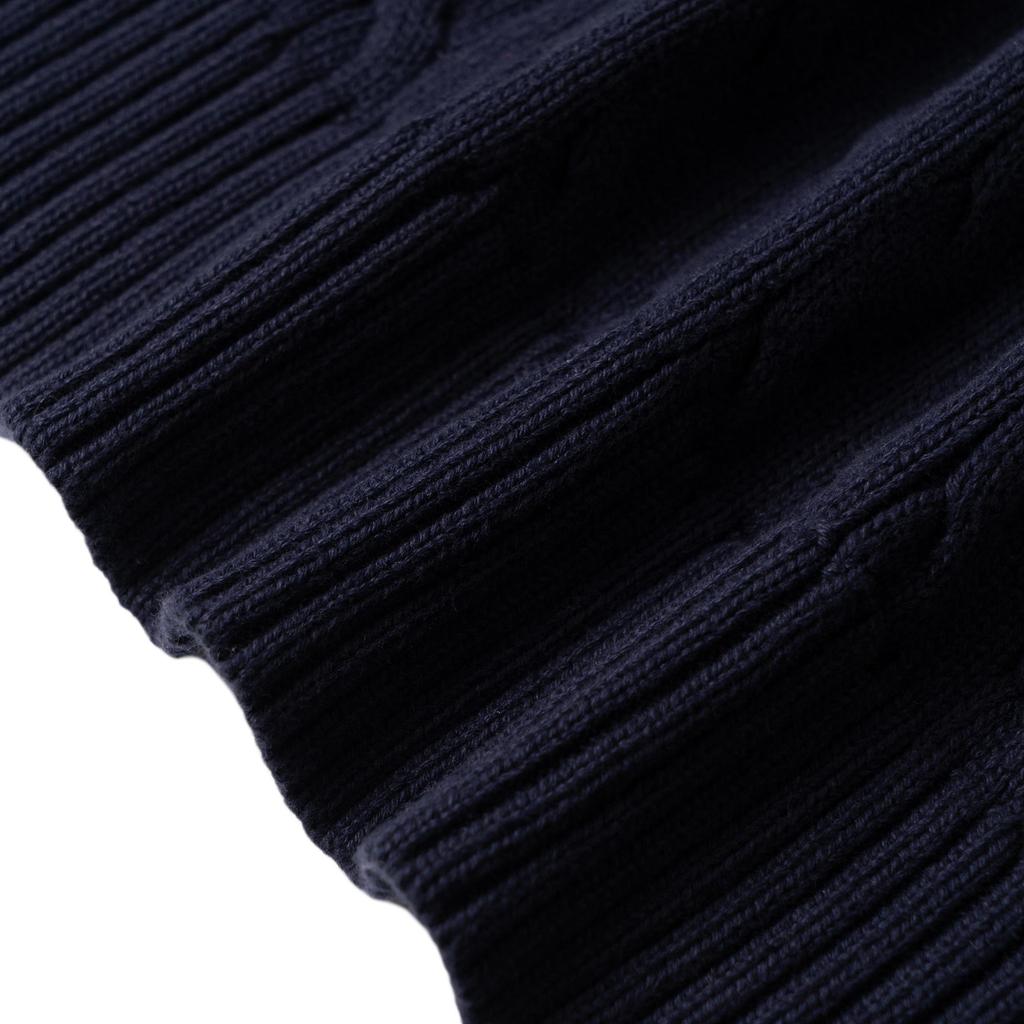 Svetr Polo Ralph Lauren Jednobarevný Kulatý výstřih Logo Dlouhý rukáv Ležérní Dětské topy Modrý 323702674-060