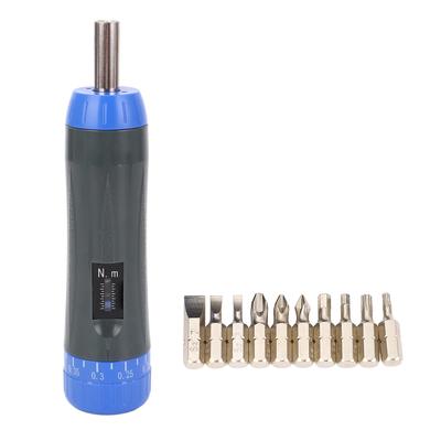 16N.m Preset Torsion Screwdriver with 10 Bits 14 Inch Hex Drive Adjustable Screwdriver for