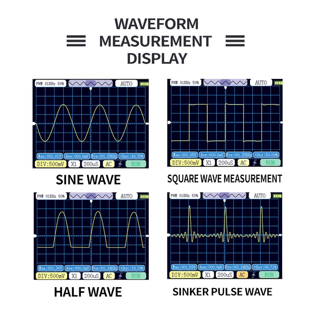 Handheld Oscilloscope 320*240 Resolution 2.4inch TFT Display 2.5MHz Sample Rate 500KHz Bandwidth