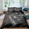 Saxophone Duvet Cover Set Rotating Musical Notes Bedding Set Musical Instrument Retro Jazz Music Twin 3D Quilt Cover for Kids963
