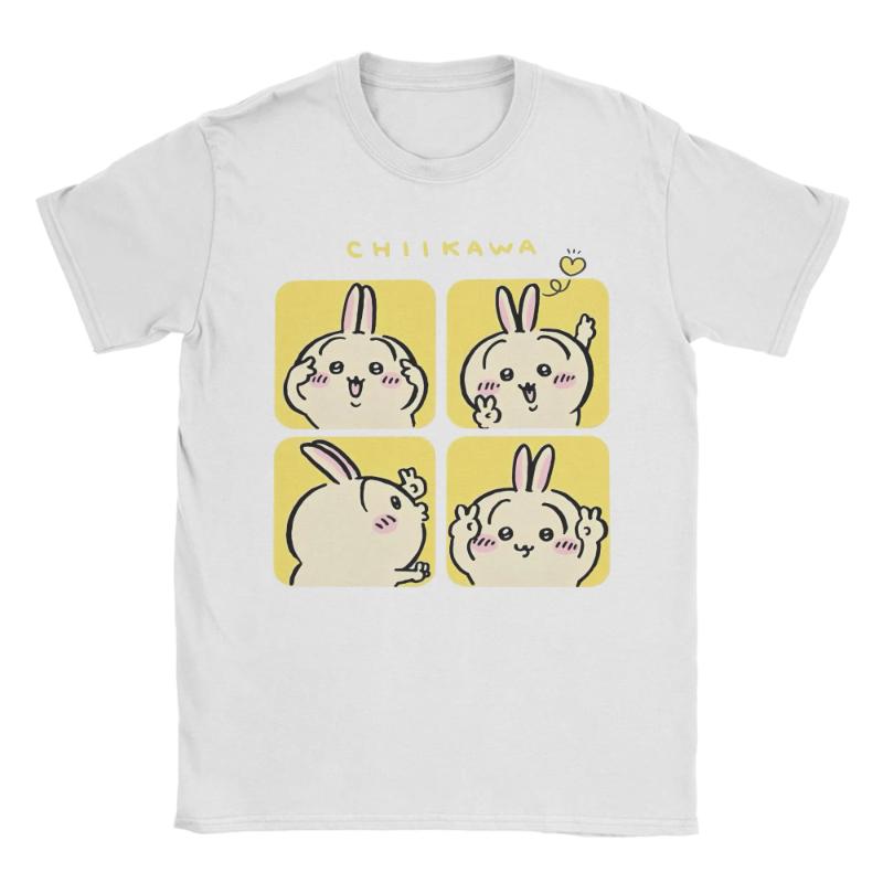 

2025 Summer Chiikawa Usagi V Sign Photo Unisex TShirt Cute Cartoon Vintage TShirt Short Sleeve Crewneck TShirt Cotton S4XL merch 4XL