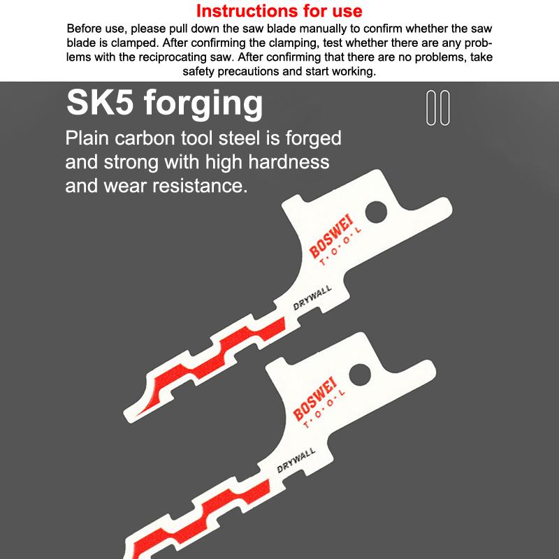 2 Buc. Pânze de ferăstrău reciproc Sk5 Oțel Pânză de ferăstrău Pentru gips-carton Tip 86 Cutie de cabluri Deschidere gaură Unelte electrice de tăiere Accesorii