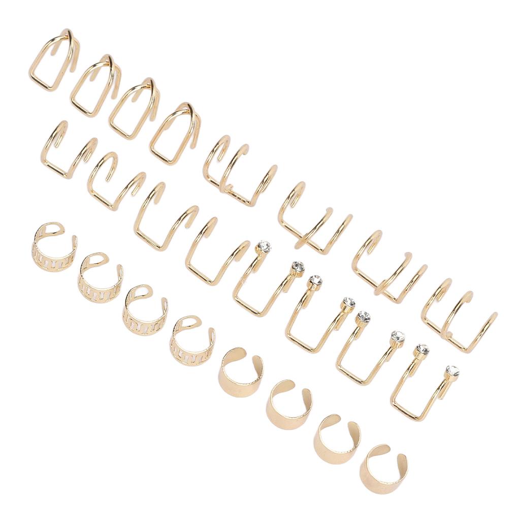 48Pcs Ear Cuff Non Piercing Colorfast Rugged Lightweight Stylish Braid Beads Hair Jewelry for