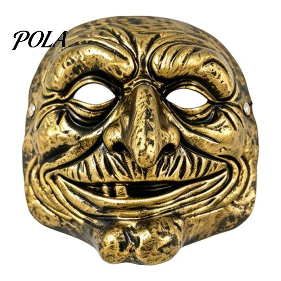 Masque de Clown Effrayant Réaliste Masque Facial Vintage Halloween, Or Argent Accessoire Sinistre Vision Confortable pour Fête, Costume Mascarade Maison Hantée Cosplay