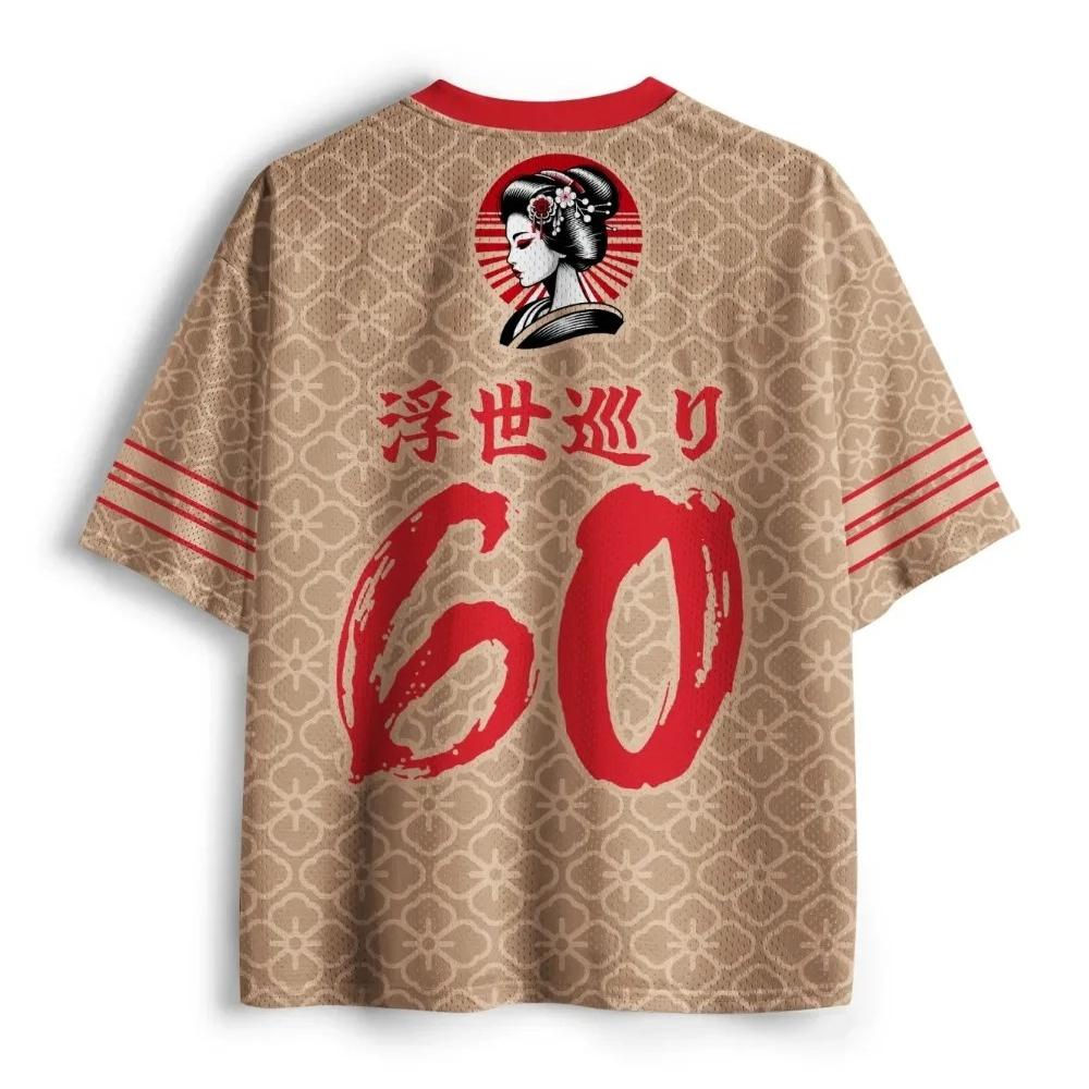 Harajuku Japanese-style Pattern 3D Print Sports Quick-dry Breatha V-neck T-shirt Outdoor Street Casual Fashion Tee