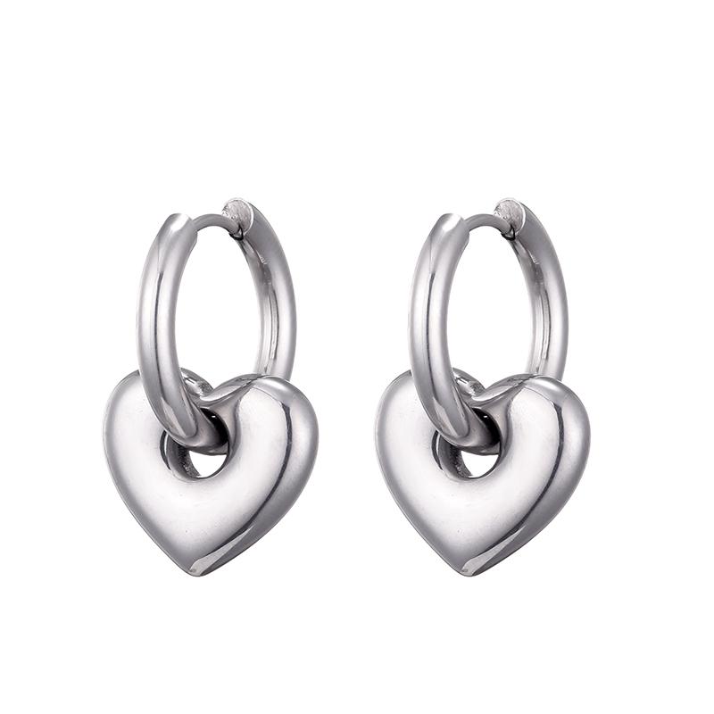 Classic Stainless Steel Heart Star Hoop Earrings For Women Punk Hip Hop Gold Silver Color Y2K Jewelry Female Earrings Oorbellen