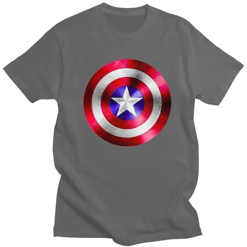 Handsome Captain America T Shirt Men Short Sleeves Cotton T-shirt Casual Shield Superhero Tees Fashion Tshirt