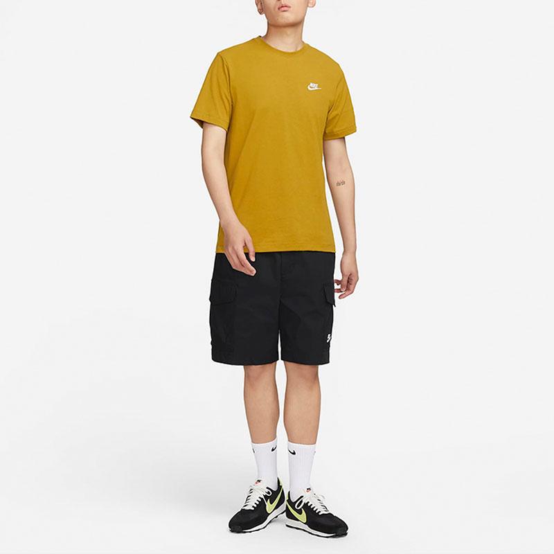 Nike Sportswear Club Embroidered Logo Soft Comfortable Crew Neck Short Sleeve T-Shirt Men Tops Bronze AR4999-716