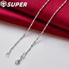 925 Sterling Silver Bamboo Chain Necklace 45cm Wedding Fashion Jewelry